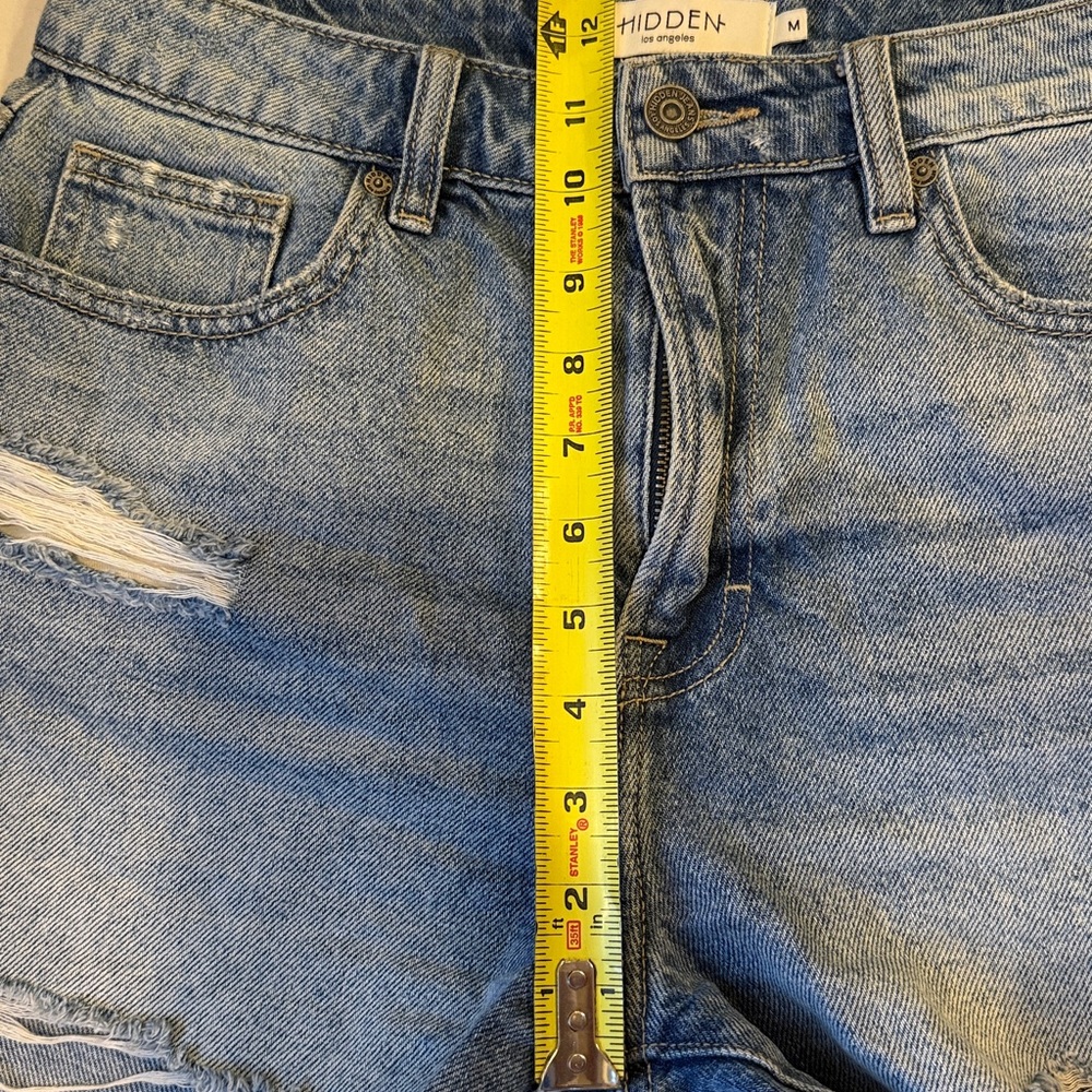 Hidden High Rise Denim Shorts Women’s M  Distressed Cutoff Summer Jean Short - Picture 6 of 6
